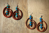 Enchanted Labyrinth Natural Brown Leather Earrings