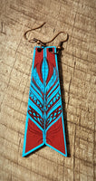 Red & Teal Tablero Earrings