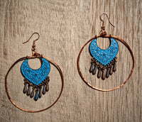 Hammered Copper Filigree Hoops