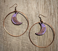 Lavender Magic Moon Hoops