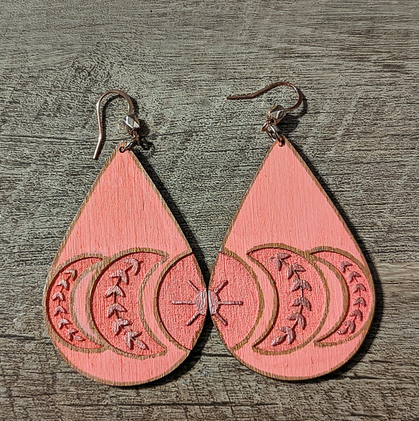 Coral Moon Earrings