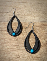 Vaquera Black Wood Teardrop Earrings Qty 6 pairs