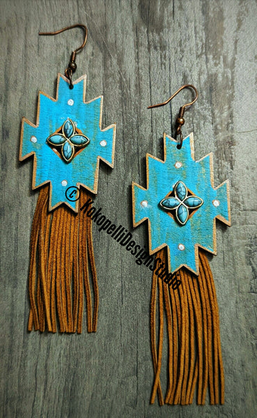 Vaquera Turquoise Fringe Earrings